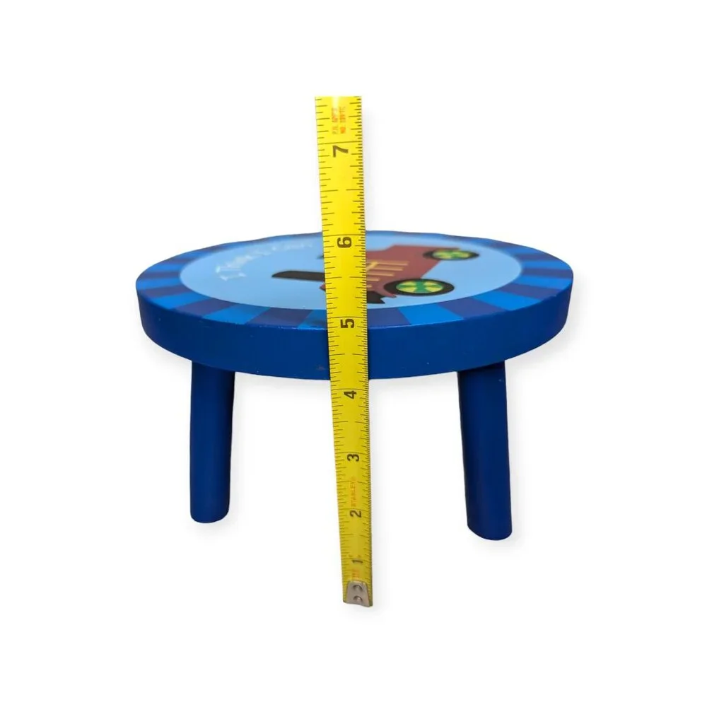 Wooden Doll Stool with a Train Theme